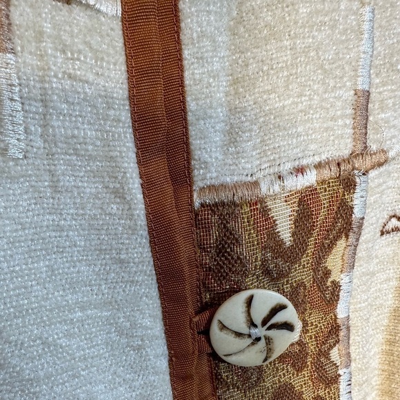 Alex Kim Cream Brown Animal Print PatchWork Front Button Oversized Jacket Size S - Picture 4 of 9